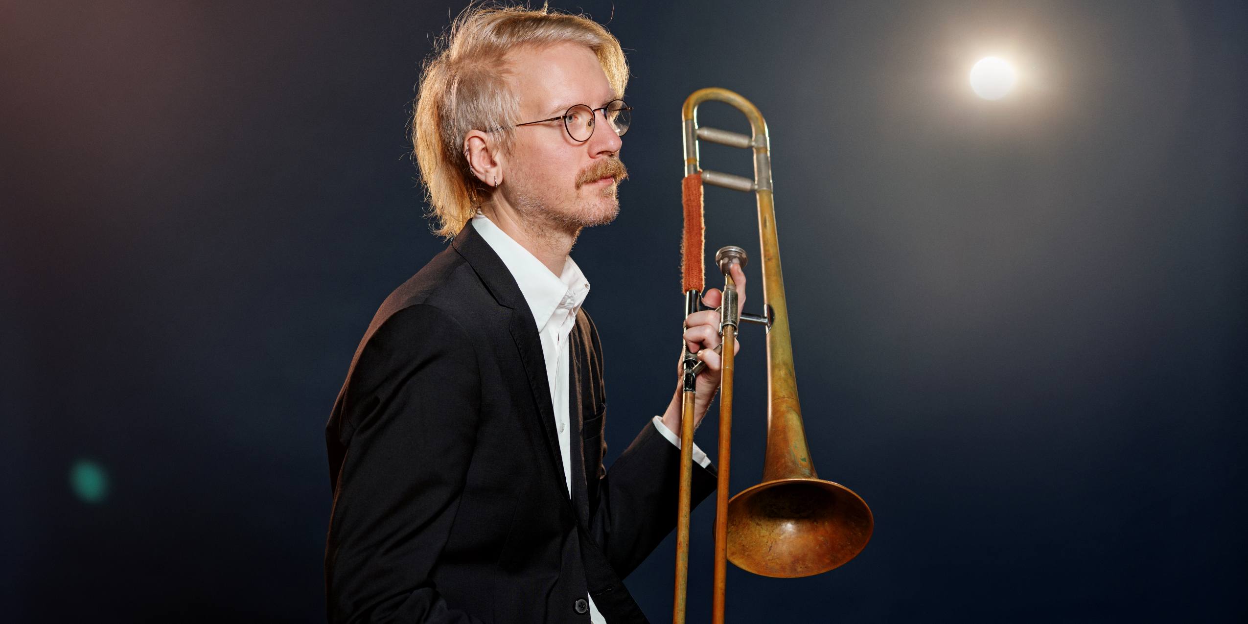 Portræt af Petter Hängsel, basun