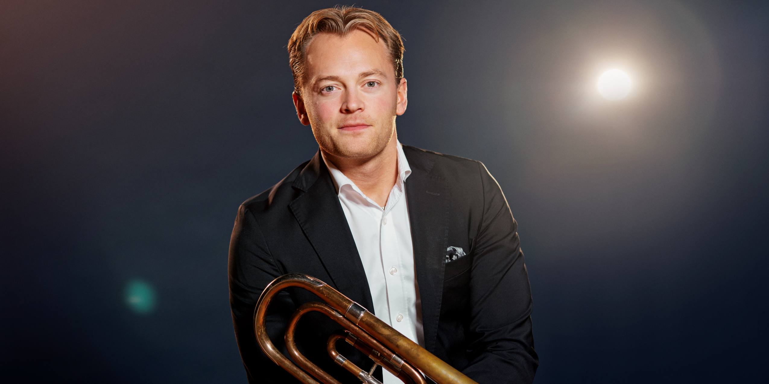 Portræt af Gustaf Wiklund, basun