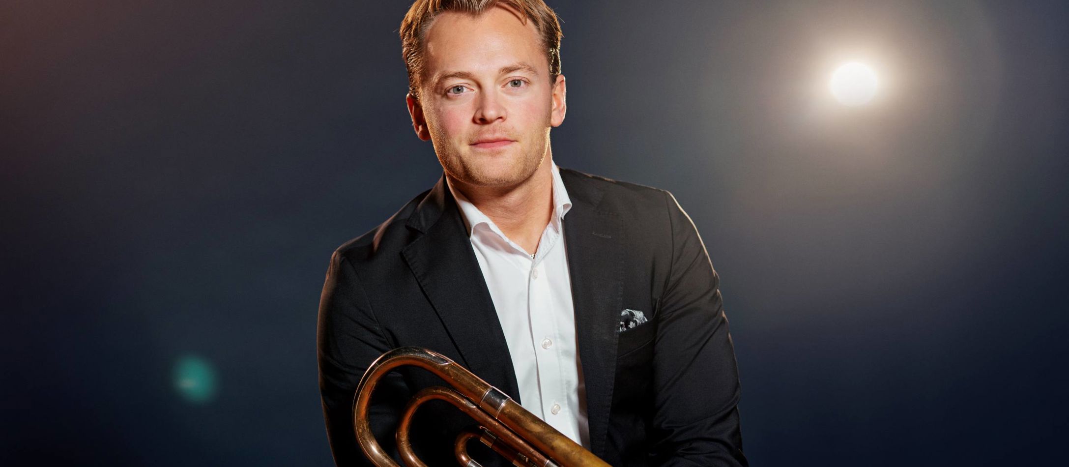 Portræt af Gustaf Wiklund, basun